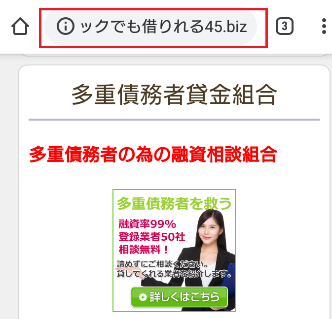 ブラックでも借りれる45.bizのURL