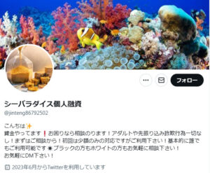 シーパラダイス個人融資のTwitterアカウント